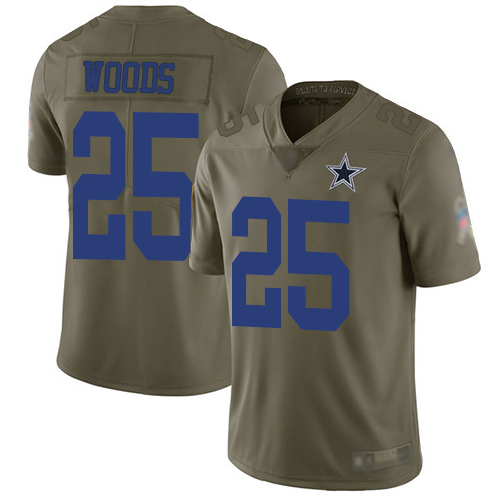 Men Dallas Cowboys Limited Olive Xavier Woods #25 2017 Salute to Service NFL Jersey->dallas cowboys->NFL Jersey